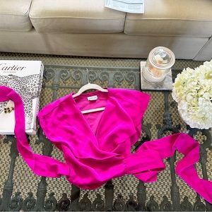 Lovers + Friends bright pink wrap top, XS